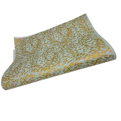 Papier Chiyogami 927C - Oiseaux métalliques sur un fond turquoise