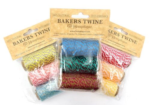 Bakers Twine 3 mini spools 20 yards - 100% cotton - 100% natural