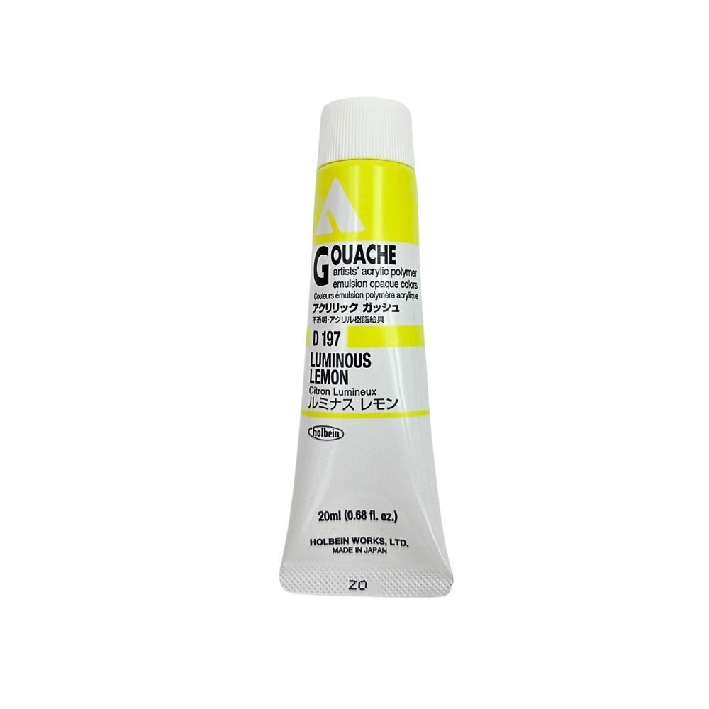 Acrylic Gouache Luminous 20ml Holbein, Color: Citron lumineux D197