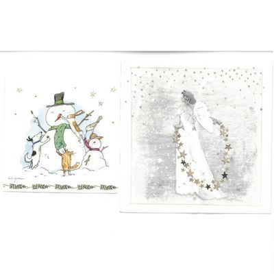 Serviettes de table - Bonhomme avec amis et Ange (total de 10)