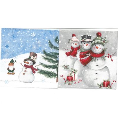 Serviettes de table - Bonhommes de neige