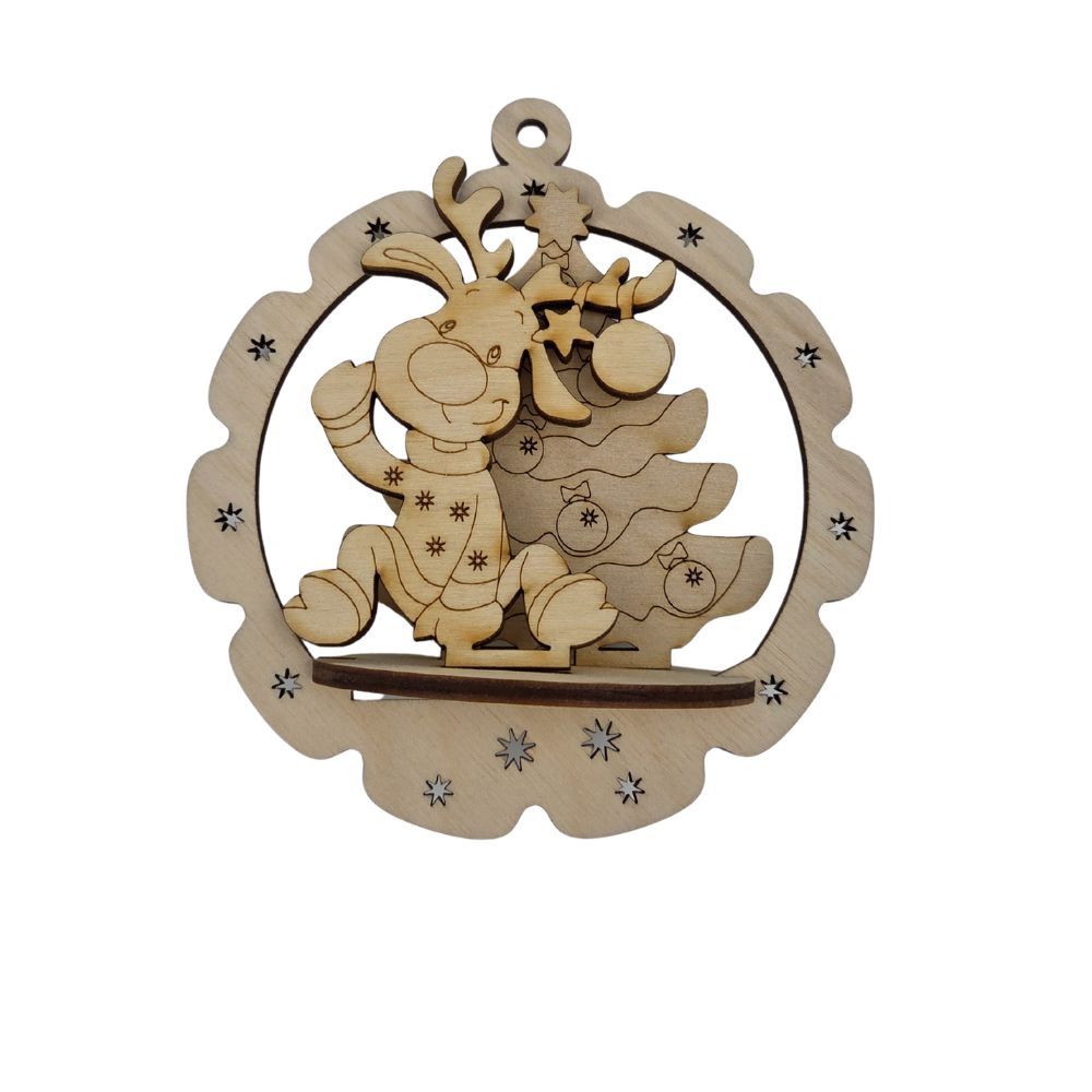 3D Ornament - Reindeer approximately 4.5"x2"