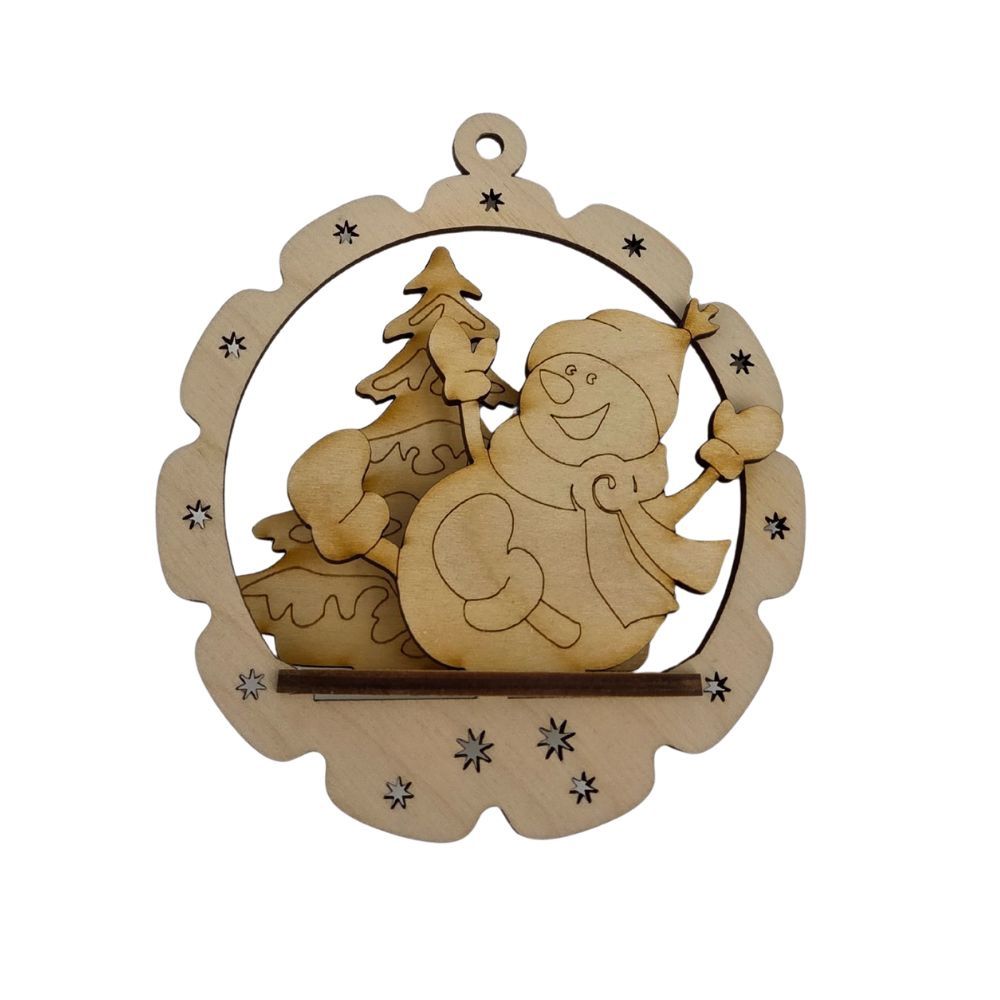 Ornement 3D -Bonhomme de neige environ 4.5"x2"