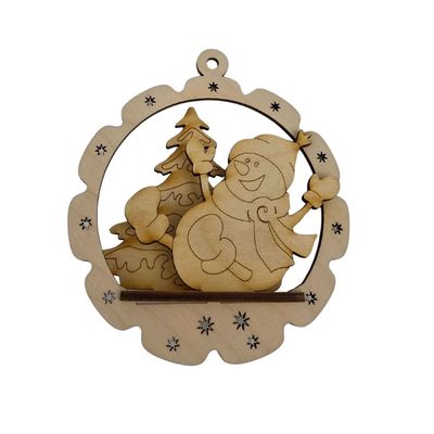 Ornement 3D -Bonhomme de neige environ 4.5"x2"