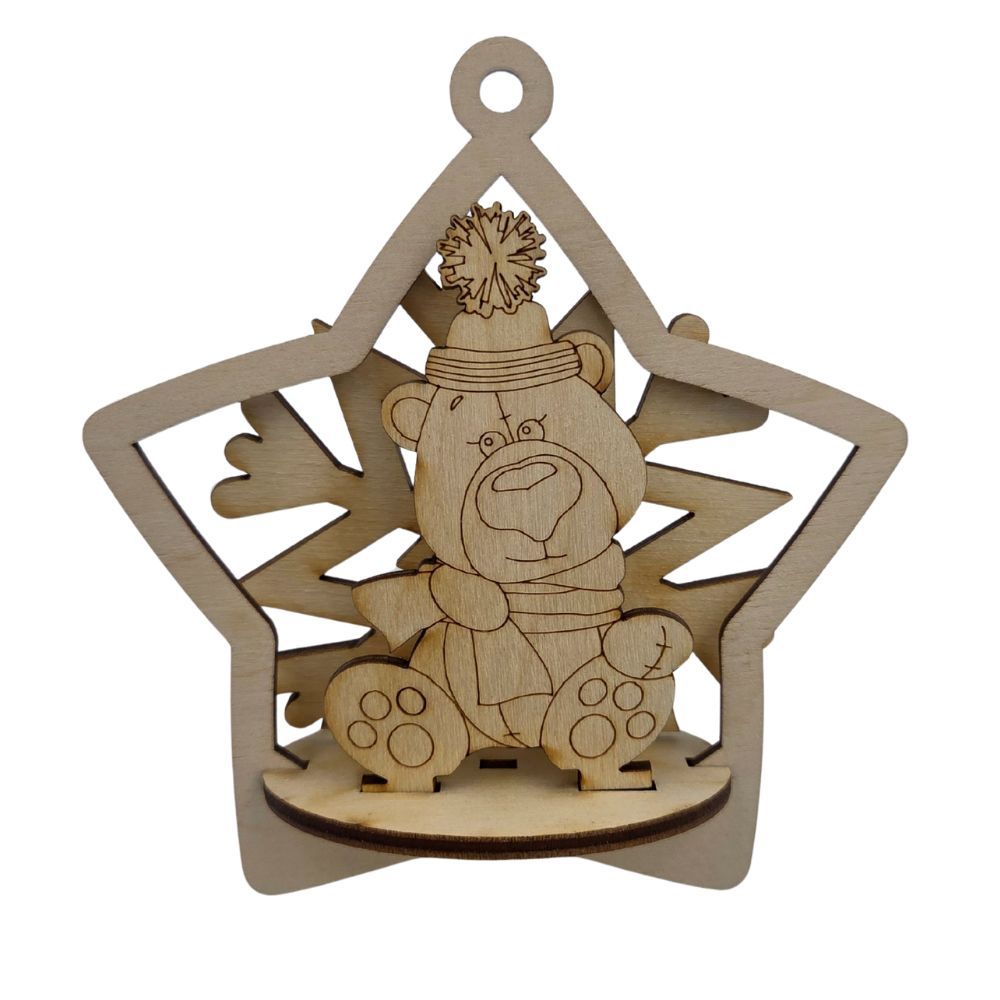 Ornement Ourson 3D 4.5"x2"