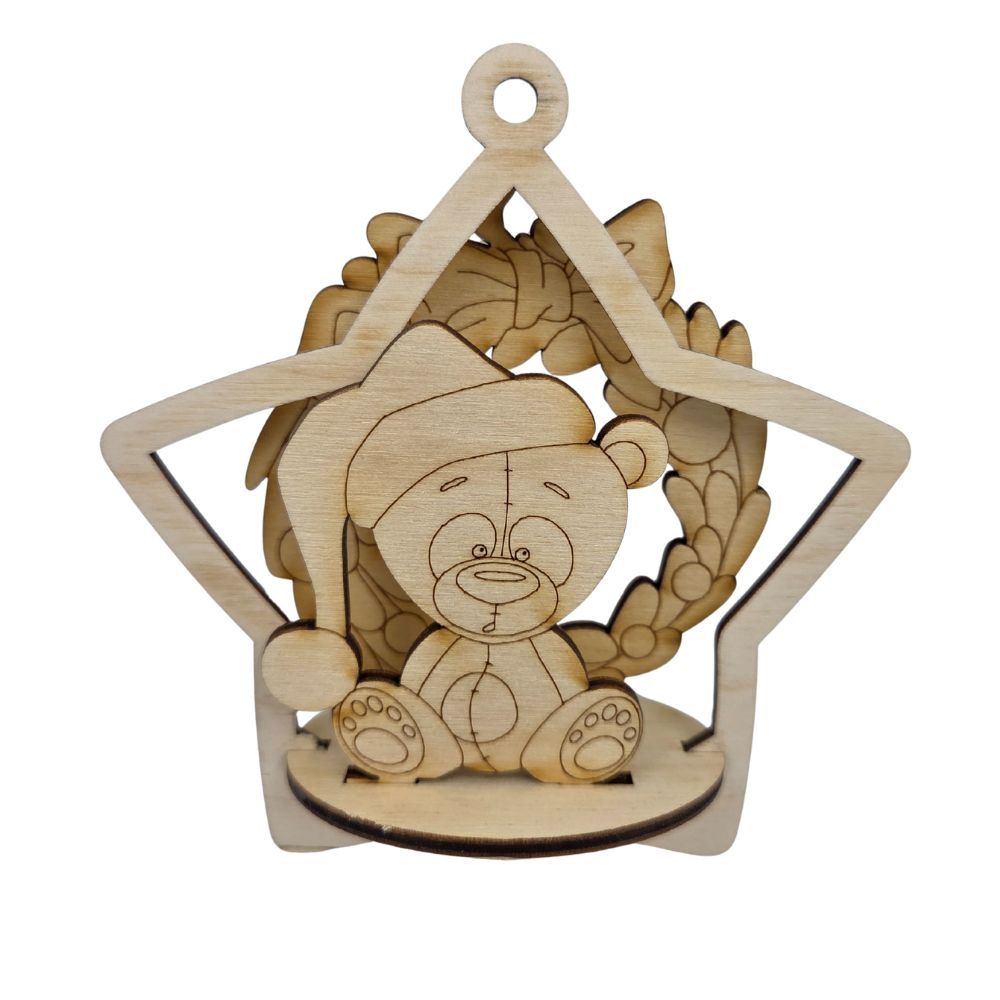 Ornement Bébé ours 3D 4.5"x2"