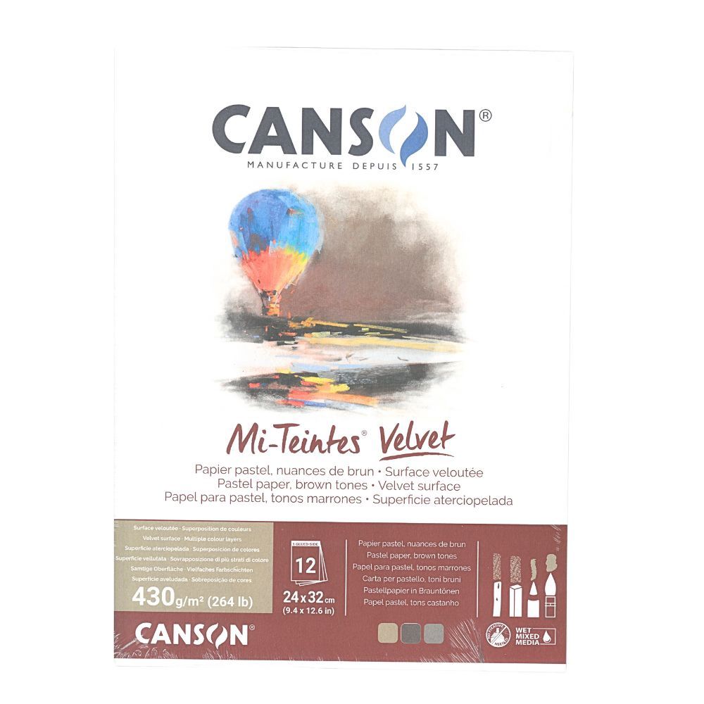 Canson Mi-Teintes Velvet Pastel Nuances de Brun 9X12 (12 feuilles)