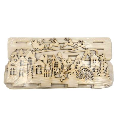 Village du Père Noël en bois 3D N-JP145-110