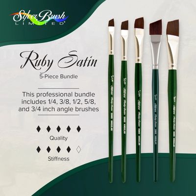 Ruby Satin Angular Short Handle Silver Brush