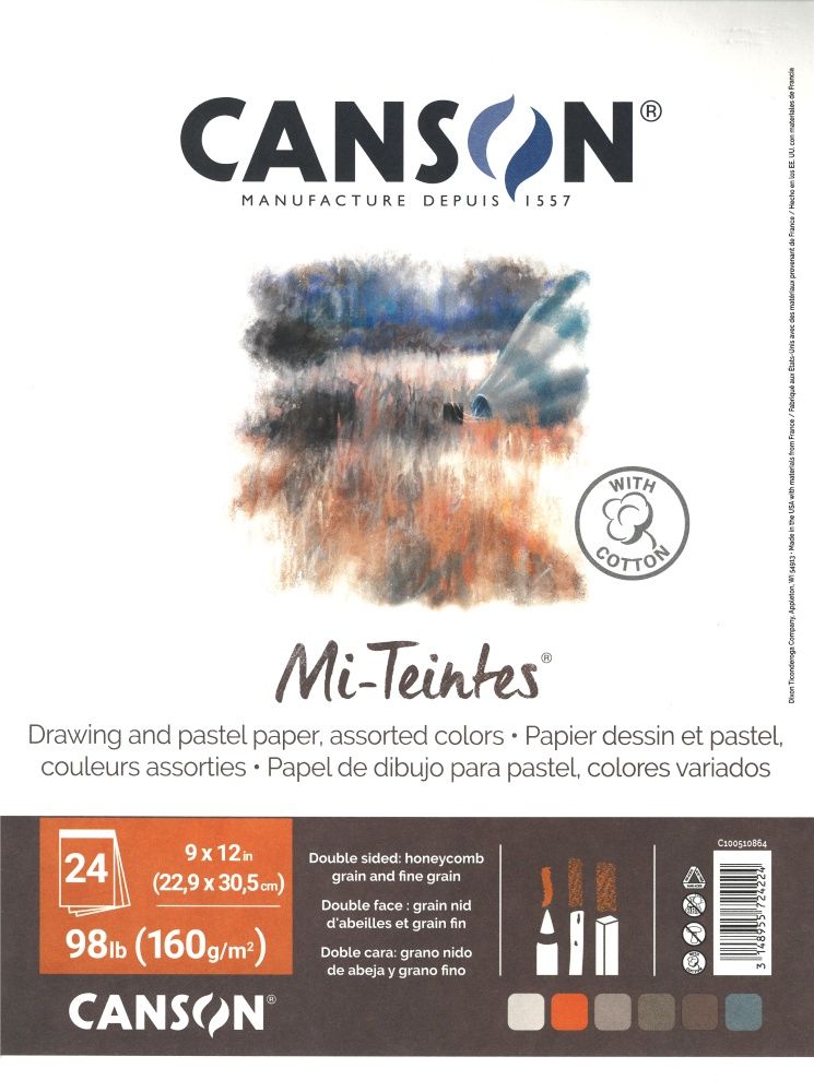Canson Mi-Teintes Assorted colors 9X12 (24 sheets)
