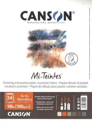 Canson Mi-Teintes Pastel assorties 9X12 (24 feuilles)