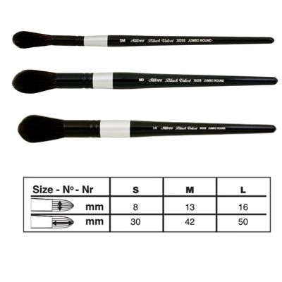 Black Velvet Jumbo round 3025S Silver Brush Black Velvet Jumbo round 3025S Silver Brush