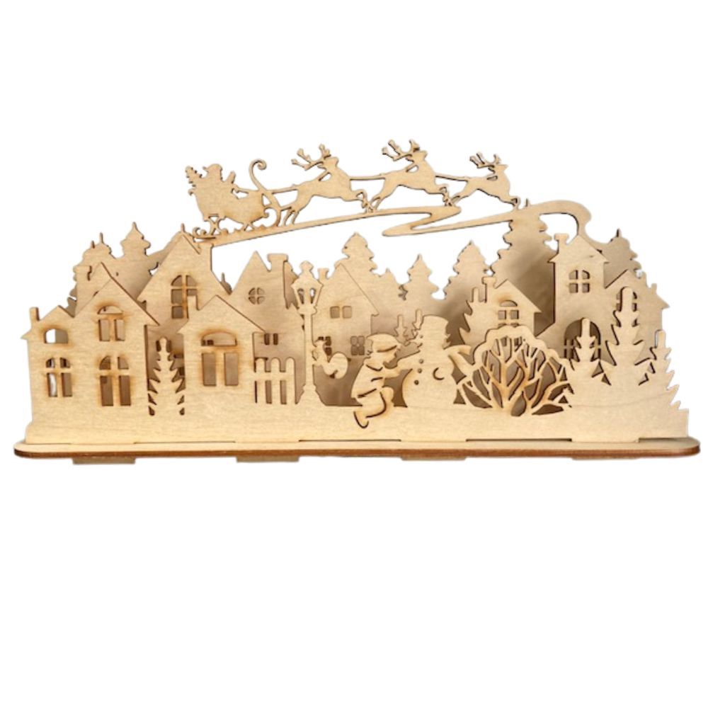 3D Wooden Santa's Village N-JP145-110