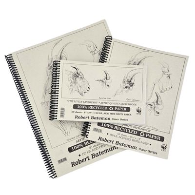Cahier d'esquisse papier recyclé 110 lbs (50 feuilles) Robert Bateman