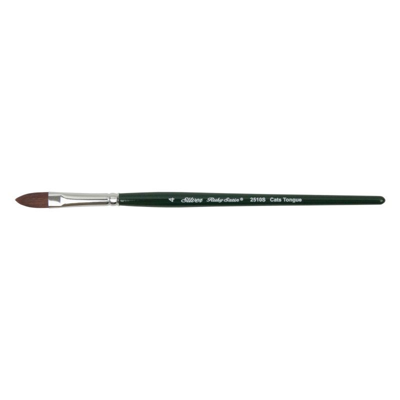 Ruby Satin Langue de chat pointue Manche court Silver Brush