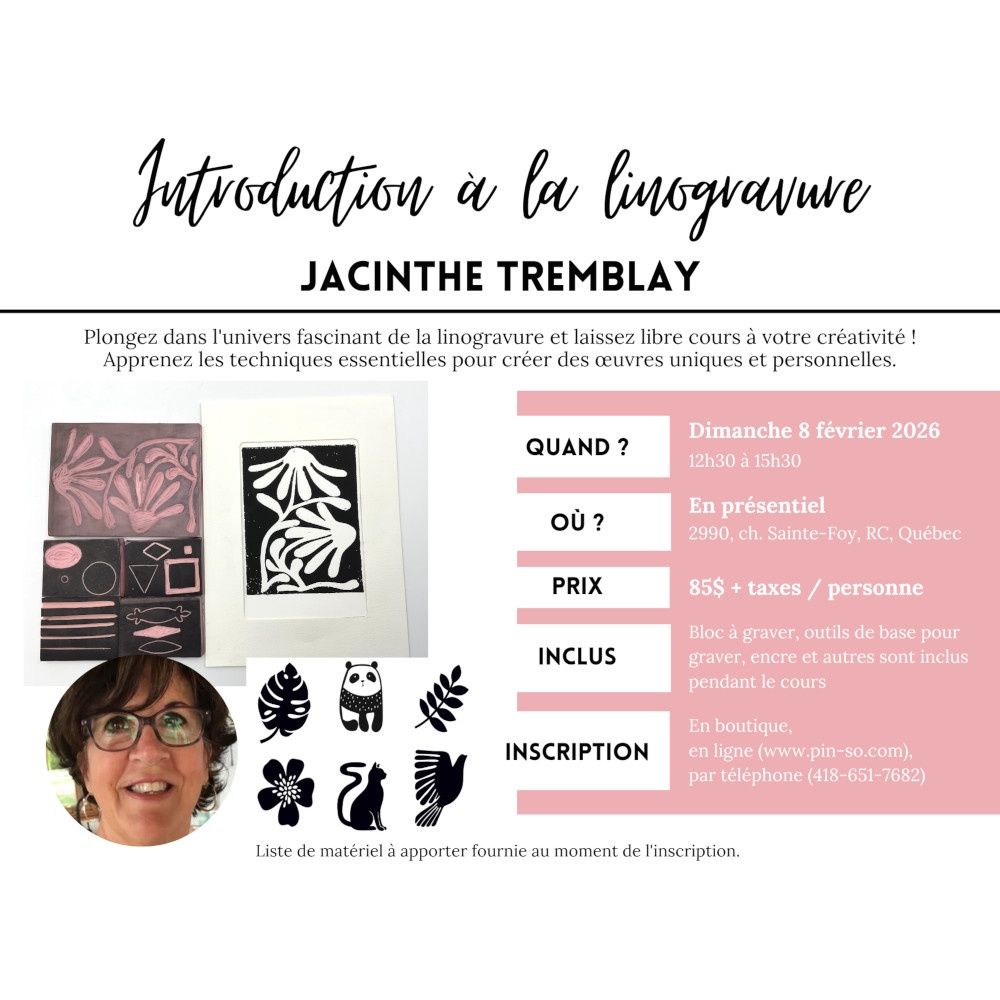 2026-02-08 Introduction à la linogravure - Jacinthe Tremblay