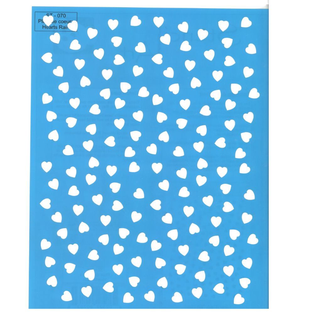 Stencil Hearts Rain ST-070