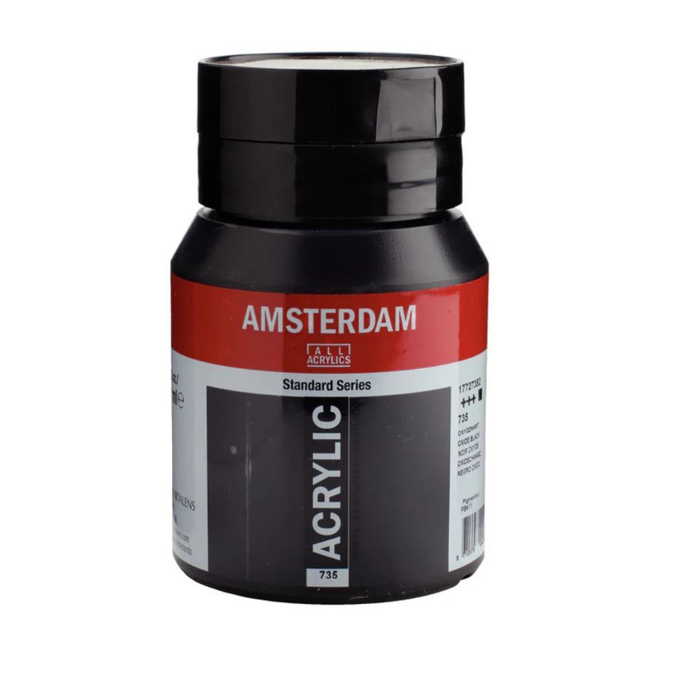 Acrylic paint standard Amsterdam 500ml, Color: Noir Oxyde 735