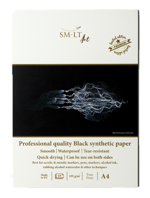 Papier synthétique noir (10 feuilles) A4 155g.