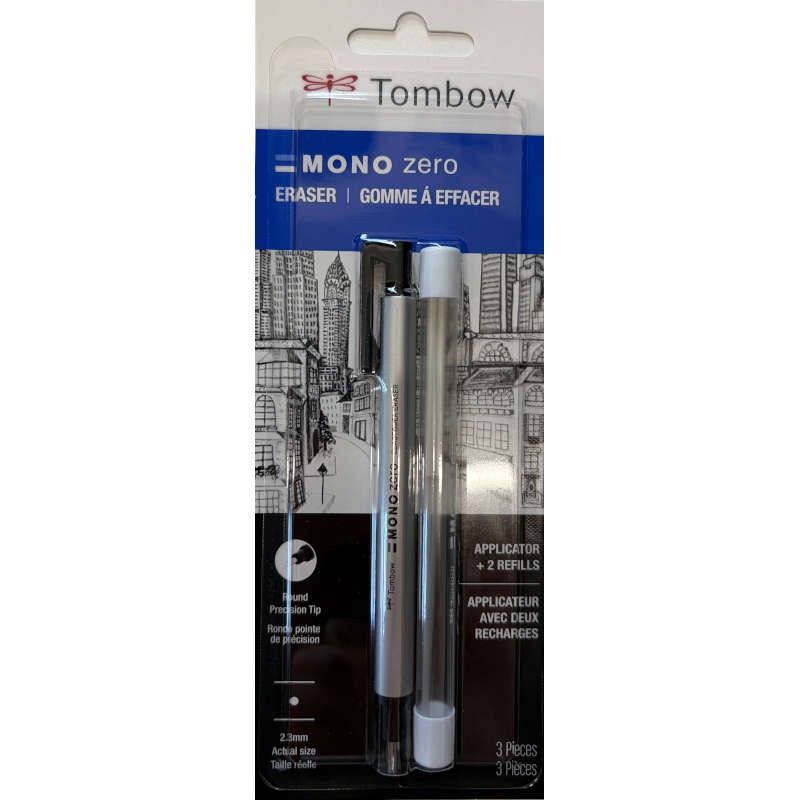 Efface mini ronde Mono Zero avec deux recharges Tombow