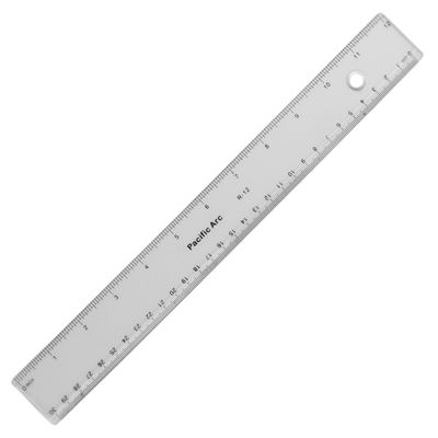 Ruler plastic clear 12 Ruler plastic clear 12" (30cm) Pacific Arc