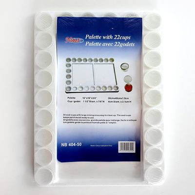 Palette 12 "x 16" avec grande zone de mélange et 22 fentes + 22 godets