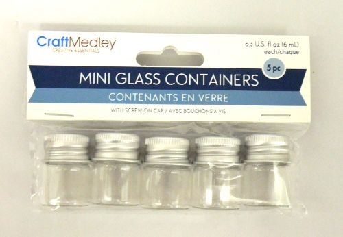 Contenants en verre (5) 0.2 oz (6 ml) Craft Medley