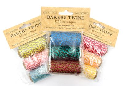 Bakers Twine 3 mini spools 20 yards - 100% cotton - 100% natural