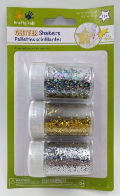 Paillettes scintillantes moyennes (3 pots : Or, Argent, Multi) 21g