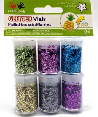 Glitter vials (6 vials Metal Jewel assorted) 30g