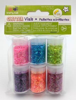 Paillettes scintillantes moyennes (6 pots Néon assortis) 30g