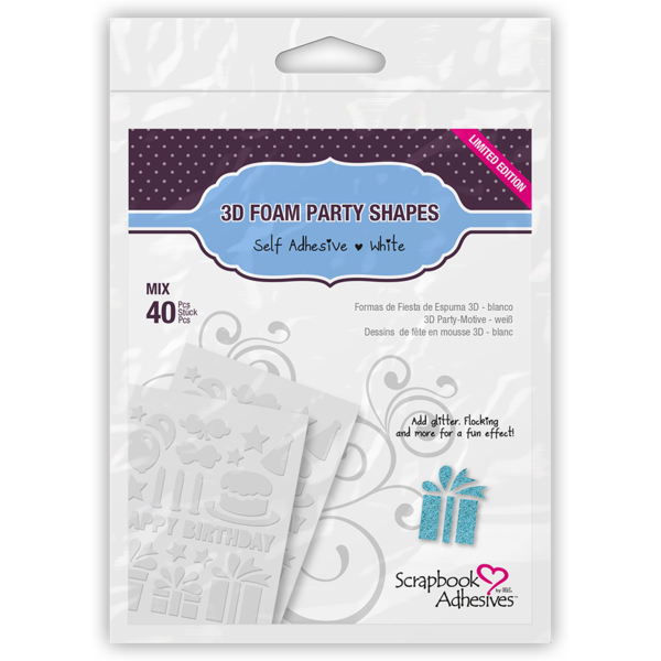 Mousse 3D - Adhésif double face - Anniversaire - 3L - 40 pièces