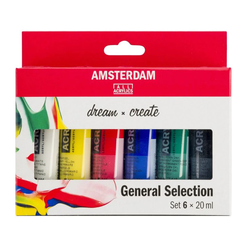 Ens. Peinture acrylique standard Amsterdam 6x20ml