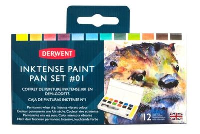 Inktense paint pan travel #1 set 12 half pans