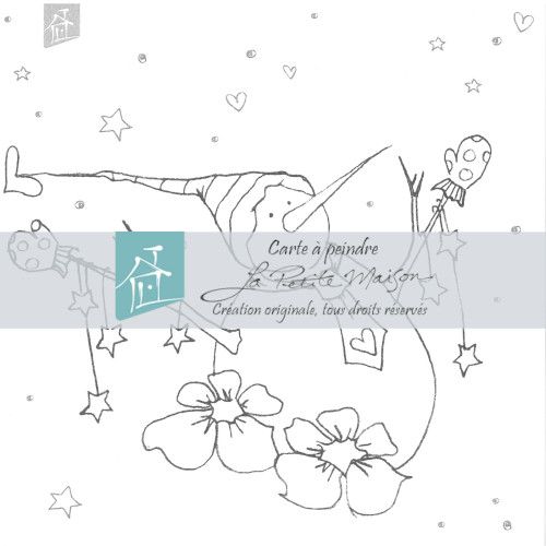 Carte à peindre - Bonhomme de neige -GC Carte à peindre - Bonhomme de neige -GC