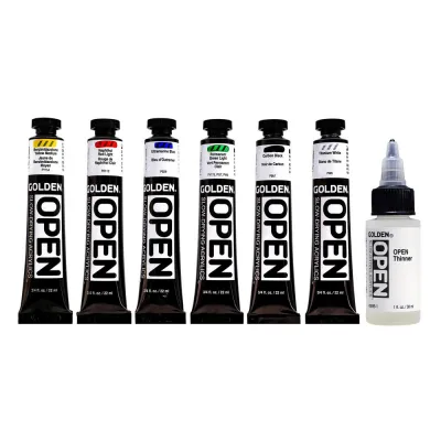 Acrylique Open Golden ens. de 6
