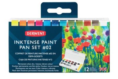 Inktense paint pan travel #2 set 12 half pans
