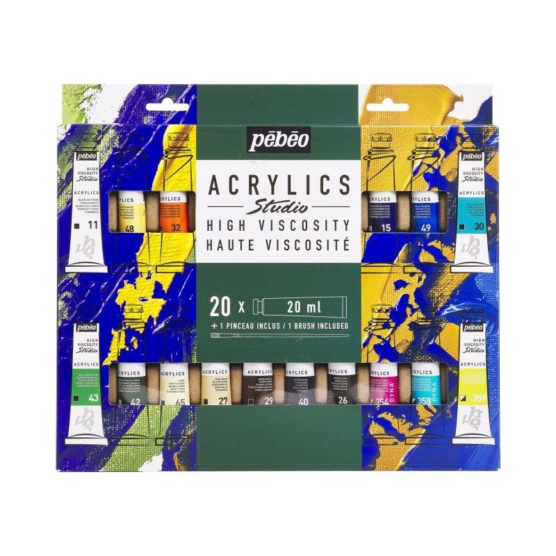 Acrylic Studio Kit 20 x 20ml Pébéo Acrylic Studio Kit 20 x 20ml Pébéo