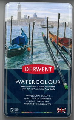 Watercolor Pencils 12 Clr Set Tin Derwent