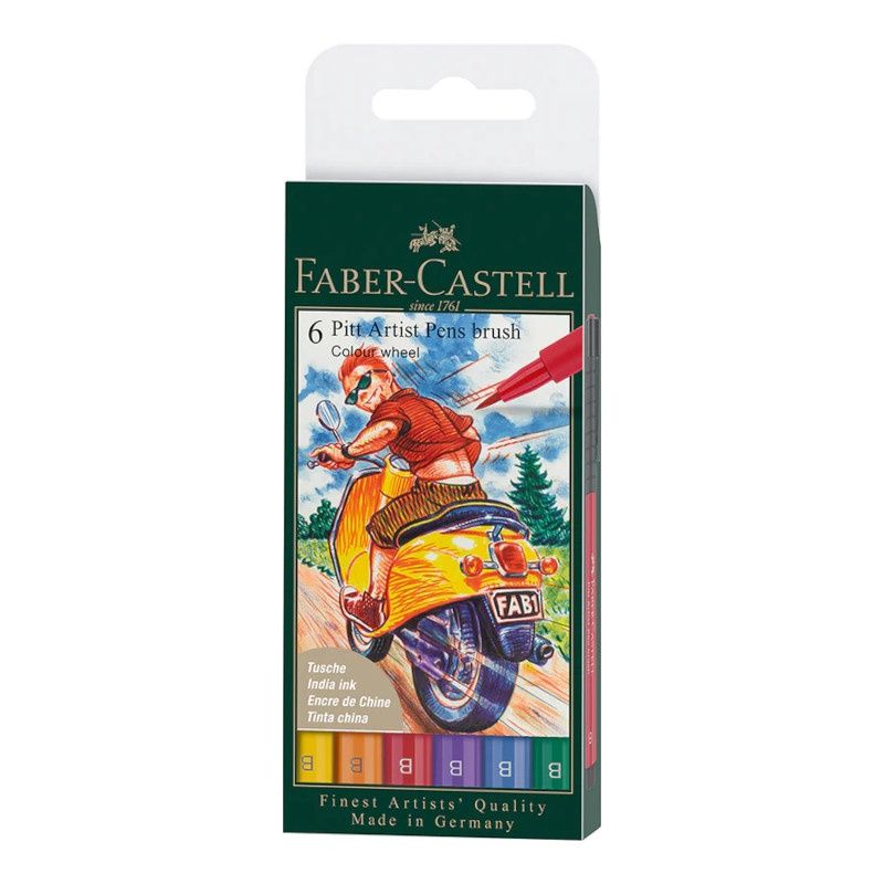 Crayons Pitt artist ens. de 6 - couleurs de base - encre de Chine Crayons Pitt artist ens. de 6 - couleurs de base - encre de Chine