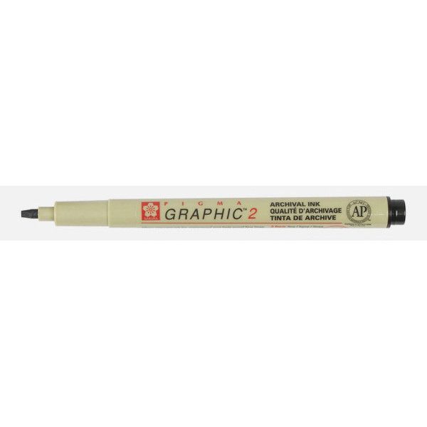 Crayon stylo d'encre d'archivage Noir Graphic 2 Pigma graphic 2 PH neutre Sakura