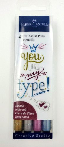 Pens Pitt artist Black set (4) Metallic