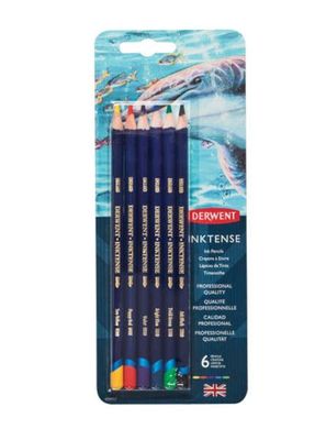 Set of 6 Inktense Pencils Derwent