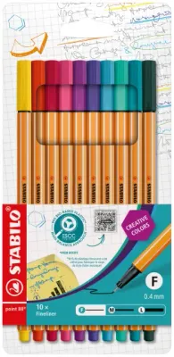 Crayons stylos pointe 0.4mm (10) Stabilo