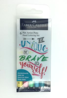 Crayons Pitt artist calligraphie multicolore (ens. de 6)