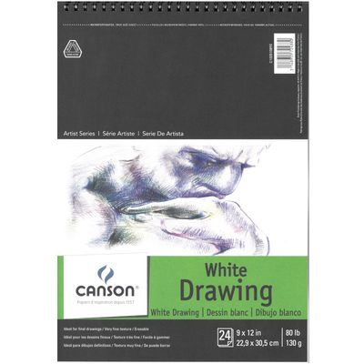 Tablette à dessin - blanc 9x12 (24 feuilles) Canson