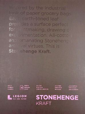 Paper Kraft 100% coton 9"X12" Stonehenge (15 sheets)