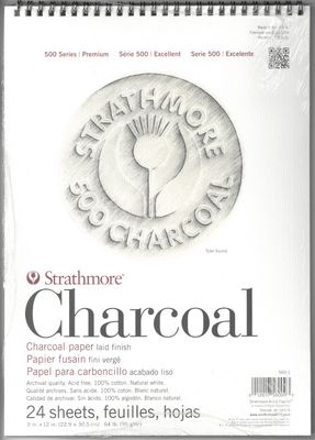 Charcoal paper pad White 64 lb (95g) 9x12 (24 sheets) serie 500 Strathmore Charcoal paper pad White 64 lb (95g) 9x12 (24 sheets) serie 500 Strathmore
