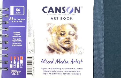 Mixed Media Art book 184lbs A5 8.3"x5.8" Canson