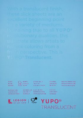Feuilles papier yupo translucide 104lb 5"x7" (15)